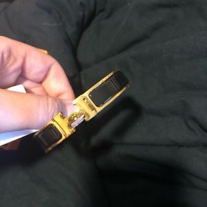 Hermès black and gold bracelet